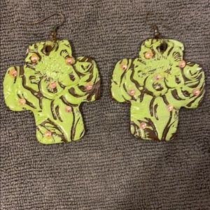 Clay cross earrings